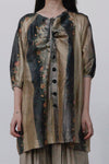 MUTEDANCE gray -green real silk shirt MD22FW40